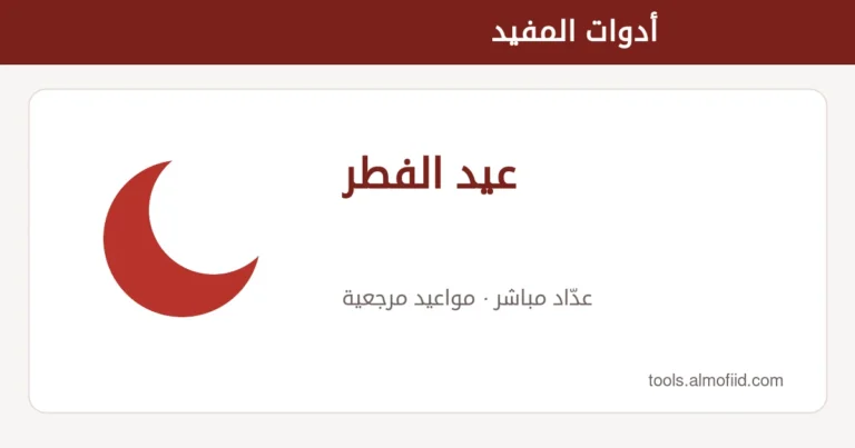 رسم توضيحي لأداة عيد الفطر من أدوات المفيد
