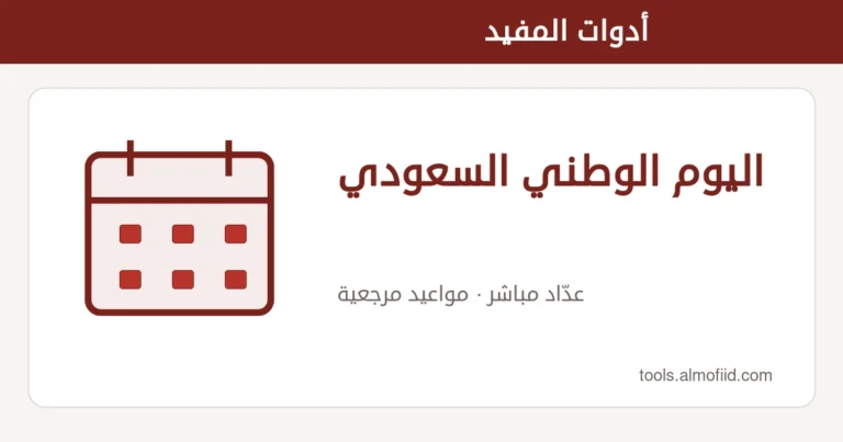 رسم توضيحي لأداة اليوم الوطني السعودي من أدوات المفيد