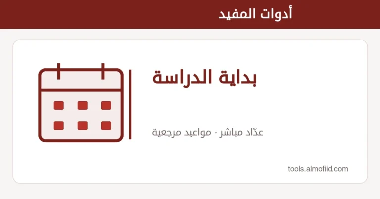 رسم توضيحي لأداة بداية الدراسة من أدوات المفيد